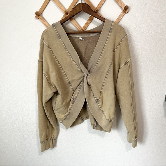 Free People Movement Tan Twist Sweatshirt Size  Medium - Picture 2 of 4